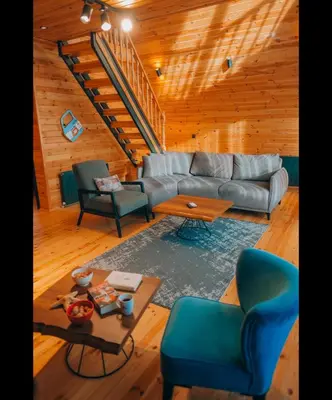 a living room with a couch and a table at 7Sense Nature Resort in Sapanca