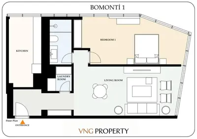 a floor plan of a modern house at Gorgeous Corner Deluxe 1BD CondoPoolViews! #133 in Istanbul