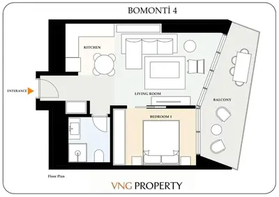 a floor plan of the viking property at Gorgeous Modern 1BD TerracePoolViews! #183 in Istanbul