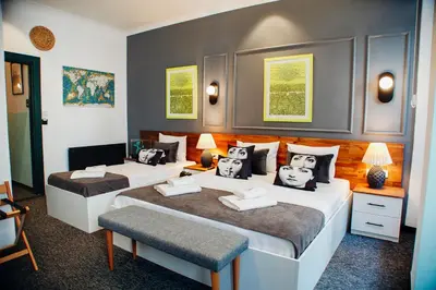 a hotel room with two beds in a room at Istiklal Street Taksim House Yamalya Hotel in Istanbul