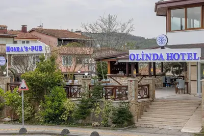 a restaurant with a sign that reads oilla hotel at Olinda Hotel & Spa in Sile