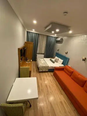 a living room with a couch and a bed at Riverland Suites Apart Hotel in Istanbul