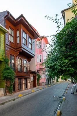 a street with a building on the side of the road at Brown Mansion Oldcity in Istanbul