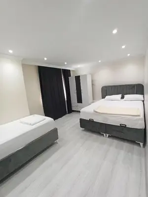 a large bedroom with two beds in it at CEM Apart in Istanbul