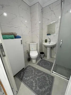 a bathroom with a toilet and a sink at Orbital Travel House 1 in Istanbul