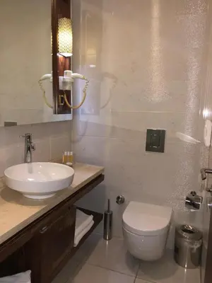 a bathroom with a white toilet and a sink at MidMar Deluxe Hotel in Istanbul