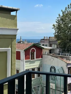 a view of a city from a balcony at Hotel Ravi in Istanbul