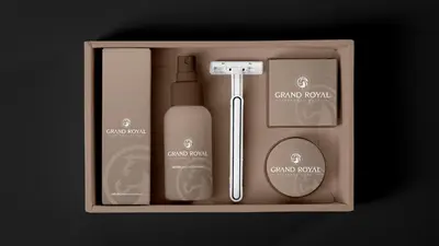a box with a bottle of soap and a toothbrush at Grand royal hotel in Gümüşyaka