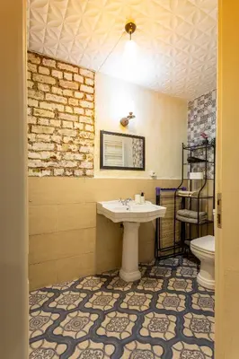 a bathroom with a sink and a toilet at Ali Pasha Apartment in Istanbul