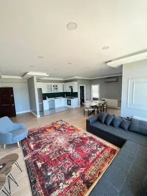 a living room with a couch and a rug at Serim Residence in Kocaeli
