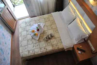 an overhead view of a bed in a room at Hotel Star Park in Istanbul