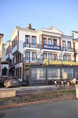 a building with a sign that reads belle opera at Bella Otel Mudanya in Mudanya