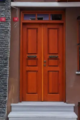 a wooden door on the side of a building at HaciBayramApart in Istanbul