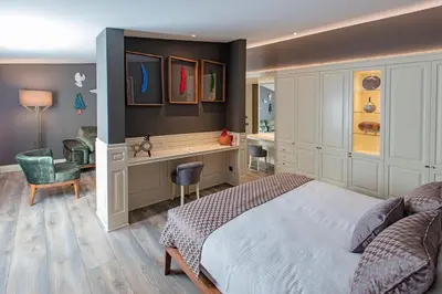 a bedroom with a bed and a desk at Hotel Miniature Istanbul in Istanbul