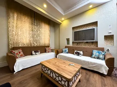 a living room with two couches and a tv at The New Season Apart in Istanbul