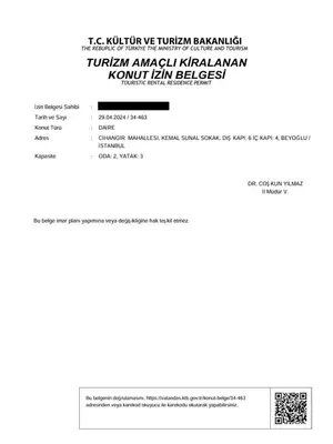 a page of a document with the name of a foreign entity at Charming Bright New 2BD1Bath Home wparking!#339 in Istanbul