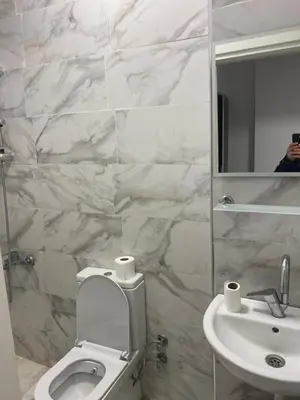 a bathroom with a toilet and a sink and a mirror at HOTEL yeniKAPI in Istanbul