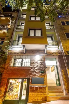 an overhead view of a building at night at APARTMENTS BAKRAC 26 in Istanbul