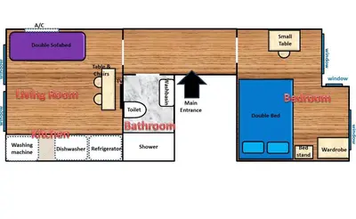 a floor plan of a small apartment with a room at Istanberry - Dream Apartments in Istanbul