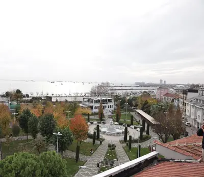 a view of the city from the roof of a building at Sareban Hotel Istanbul in Istanbul