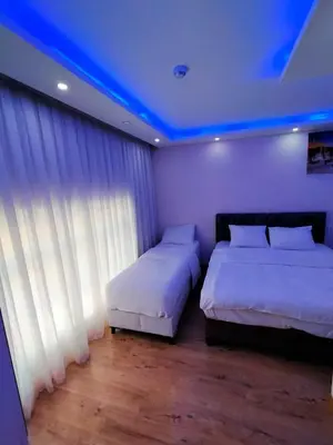 a bedroom with two beds and a blue ceiling at BlueRoyal Grand Bazaar in Istanbul