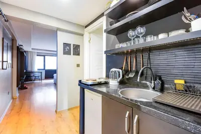 a kitchen with a sink and a counter top at HANDMADE in Istanbul