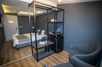 a room with a bed and a couch and a chair at Arkem Deluxe in Istanbul