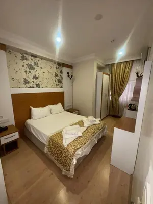 a hotel room with a bed and a painting on the wall at Raimond Hotel in Istanbul