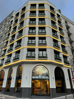 a large building with a hotel in front of it at Baver Hotel in Istanbul