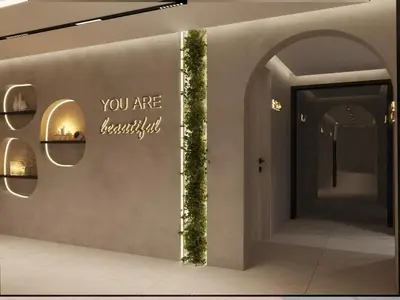 a wall with a door with a sign that says you are beautiful at Karamürsel Mohti Otel Fitness Organizasyon in Karamusal