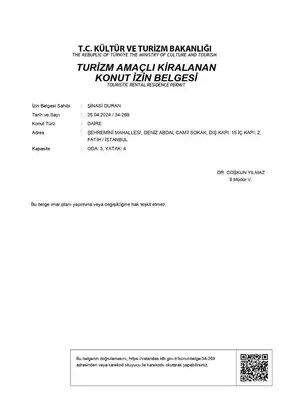 a page of a document with the words tunghai american embassy korean kan at Hane Apart in Istanbul