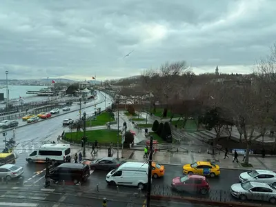 a busy city street filled with lots of cars at Manesol Old City Bosphorus in Istanbul