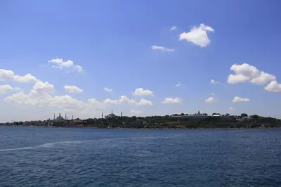 a large body of water with a city in the background at Konak Apart Hotel in Istanbul