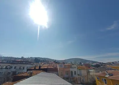 a view of the city from the roof of a building at Buyukada Cinar Hotel in Buyukada
