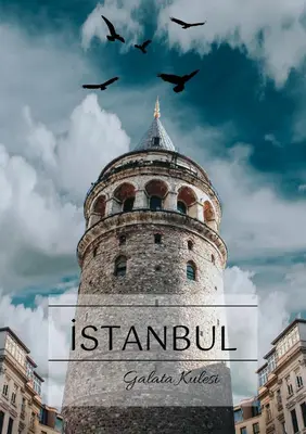 a tall tower with birds flying above it at Taksim Cetinkaya Suite in Istanbul