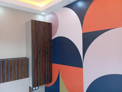 a hallway with a colorful mural on the wall at Bonita Boutique in Istanbul