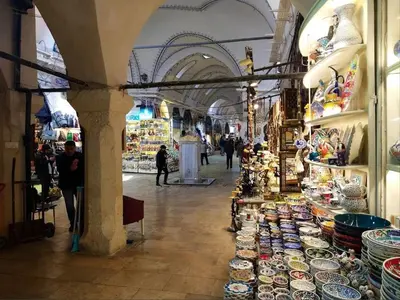 a market with a lot of items on display at Topkapi Golden Time Hotel in Istanbul
