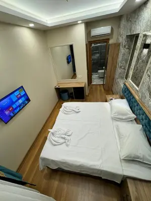 a hospital room with a bed and a tv at Riverside Hotel in Istanbul