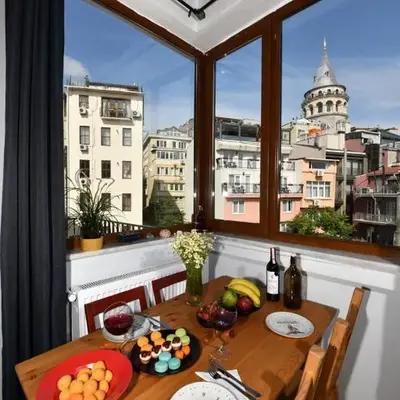 Taksim-Galata Tower Is Almost In Your Bedroom And In The Balconies Rooftop Terrace with Golden Horn View
