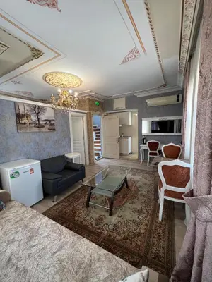 a living room with a couch and a table at Mihri Hatun Suite in Istanbul