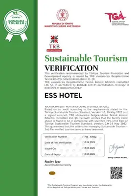 a flyer for a sustainable tourism seminar with a green at Ess Hotel in Istanbul