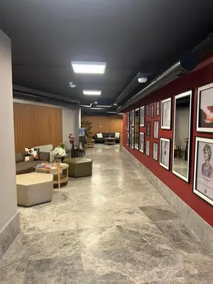 a lobby with couches and pictures on the walls at Frezya Family Hotel in Istanbul