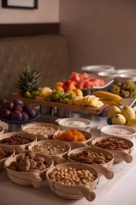 a table topped with lots of different types of food at 10 Karakoy in Istanbul
