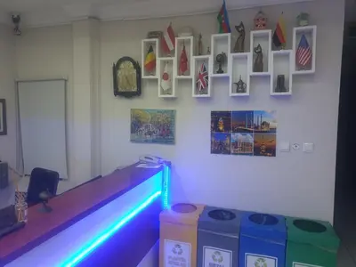 a room with a counter and pictures on the wall at Hotel Acar in Istanbul