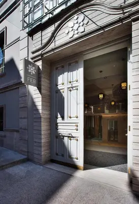 an entrance to a store with a door at Fer Hotel in Istanbul
