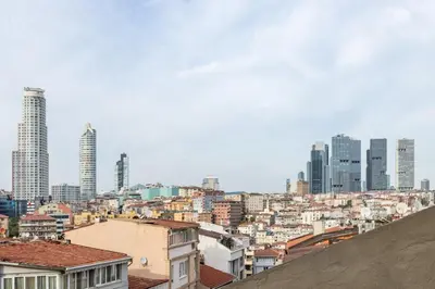 a view of a city with tall buildings at Cozy New Penthouse 1BD Nisantasi Terrace Gem! #334 in Istanbul