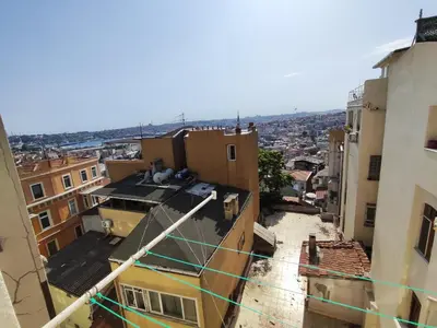 an overhead view of an alley between two buildings at Sweet Home in Istanbul