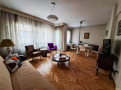 a living room with a couch and a coffee table at Spacious and Bright Apartment - Dirim House in Istanbul