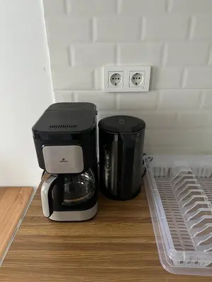 a coffee maker sitting on top of a counter at Yellowhouse Room 2 in Istanbul