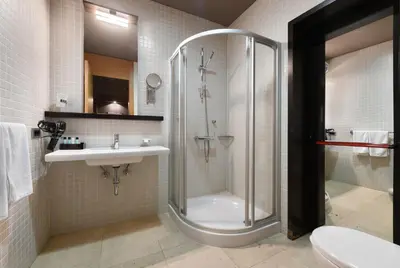 a bathroom with a shower and a sink at Ansen Hotel and Suites in Istanbul